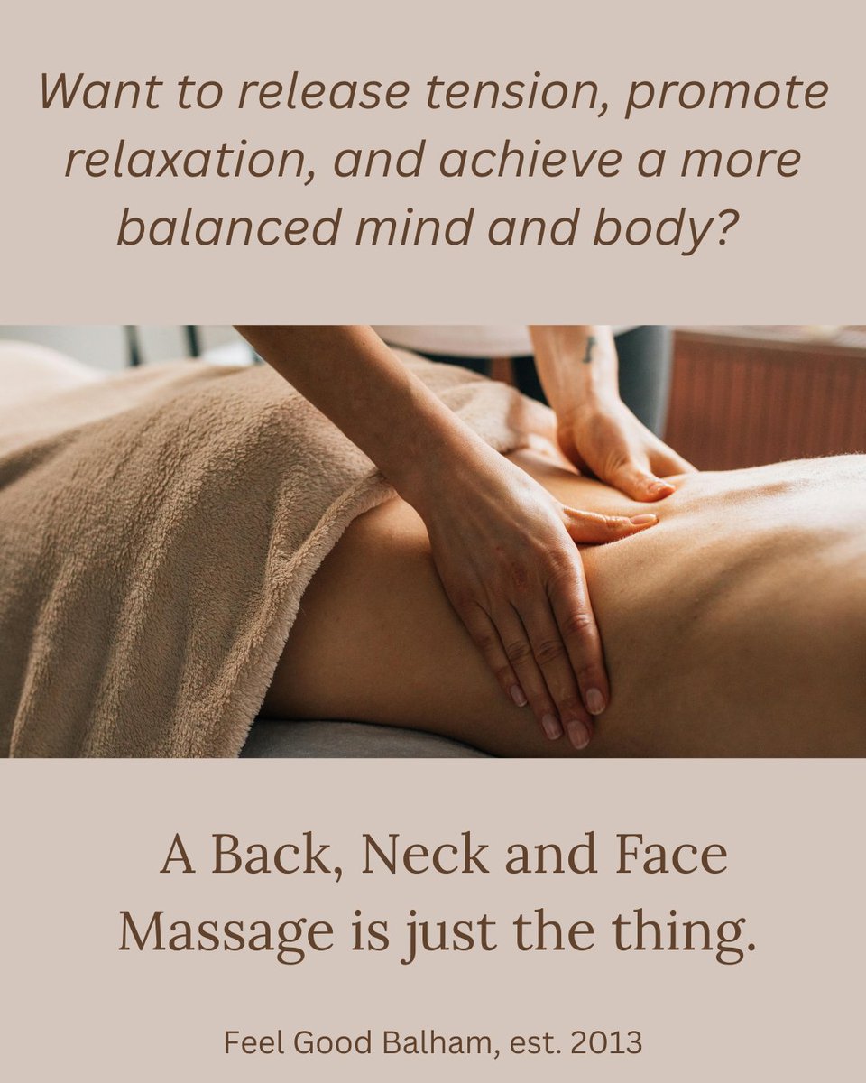 Targetting the face, head, neck, and shoulders, but also providing a full-body experience designed to release both muscular and emotional tension, a Back, Neck and Face massage is a powerful restorative massage. #MassageisforEveryBody #massageislife #massageismedicine