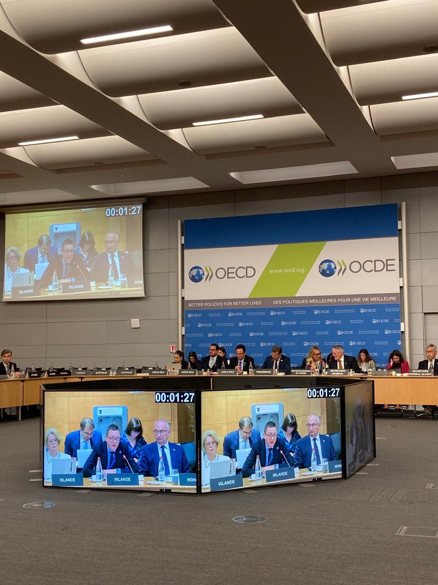 Ireland OECD&UNESCO (@irloecdunesco) on Twitter photo The second day of the #OECDMinisterial is underway as Ministers and Ambassadors engage in an important discussion on the <a href="/OECD/">OECD โก๏ธ Better Policies for Better Lives</a>โs global outreach and enlargement.
<a href="/IEAmbOECDUNESCO/">David Brรผck, ๐ฎ๐ช Ambassador to the OECD & UNESCO</a> reflects on
- Support for Ukraine ๐บ๐ฆ
- Engagement with LAC ๐
- Contributions to development work ๐ก The second day of the #OECDMinisterial is underway as Ministers and Ambassadors engage in an important discussion on the <a href="/OECD/">OECD โก๏ธ Better Policies for Better Lives</a>โs global outreach and enlargement.
<a href="/IEAmbOECDUNESCO/">David Brรผck, ๐ฎ๐ช Ambassador to the OECD & UNESCO</a> reflects on
- Support for Ukraine ๐บ๐ฆ
- Engagement with LAC ๐
- Contributions to development work ๐ก