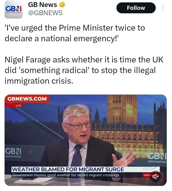 I still can't believe <a href="/Nigel_Farage/">Nigel Farage MP</a>
Is allowed to do a party political broadcast. 

<a href="/GBNEWS/">GB News</a>