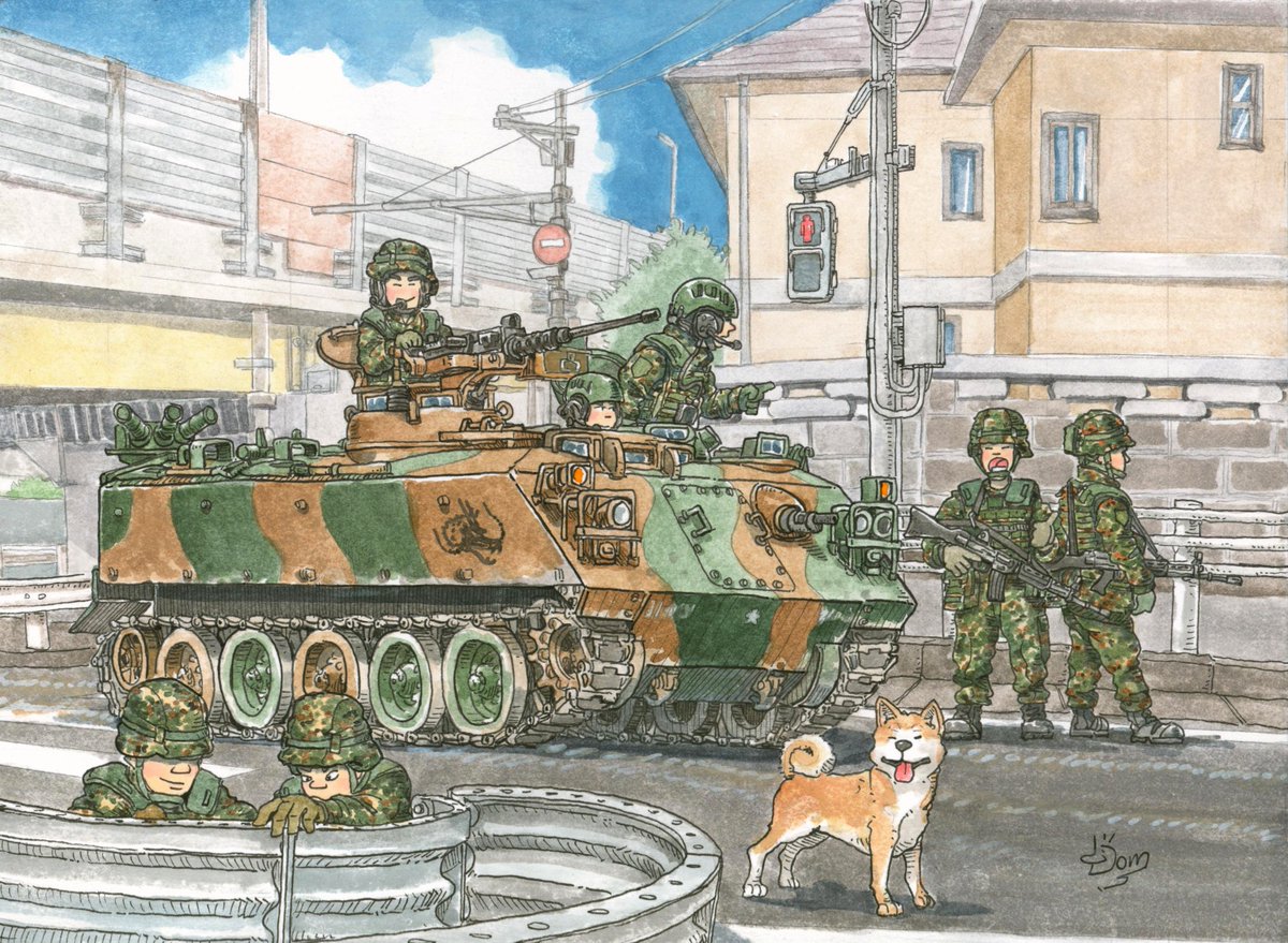 ついに新しいイラストが完成！みんなに見てもらいたい！🤩🤩🤩
陸上自衛隊の装軌式装甲車「73式装甲車」
 #自衛隊 #装甲車 #73式 #APC #插畫 #illustration #JGSDF  #イラスト
