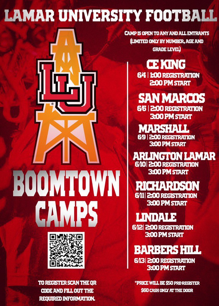 coachcordova's tweet image. The Cardinal Camp Caravan is Coming to a City Near You…

First Camp:
📍Houston, TX
📚C.E. King HS 

#BoomTown is Boomin