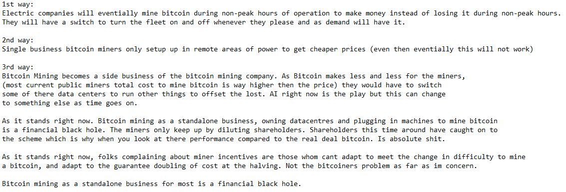 ...THOMAS (@tommyjohnsays) on Twitter photo <a href="/ICOffenderII/">yellow.🍌🍞</a> Lol bitcoin miners as a company must find ways to not only increase hashrate but decrease cost. The Public miners in USA failed miserably at this. Bitcoin only mining companies will fail. But this is a good thing, Ultimately I think mining bitcoin will go 3 ways (see image below) <a href="/ICOffenderII/">yellow.🍌🍞</a> Lol bitcoin miners as a company must find ways to not only increase hashrate but decrease cost. The Public miners in USA failed miserably at this. Bitcoin only mining companies will fail. But this is a good thing, Ultimately I think mining bitcoin will go 3 ways (see image below)