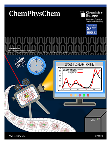 ChemEurope's tweet photo. #ChemPhysChem #OnTheCover All-Atom Quantum Mechanical Methodologies for One- and Two-Photon Absorption of Realistic Systems (Marc de Wergifosse and co-workers) https://t.co/MTPx3MA12v @TCG_UCLouvain @mdewergi @marilu_grace • https://t.co/gkkT1Xd7Zu https://t.co/Ff41qcsYYG