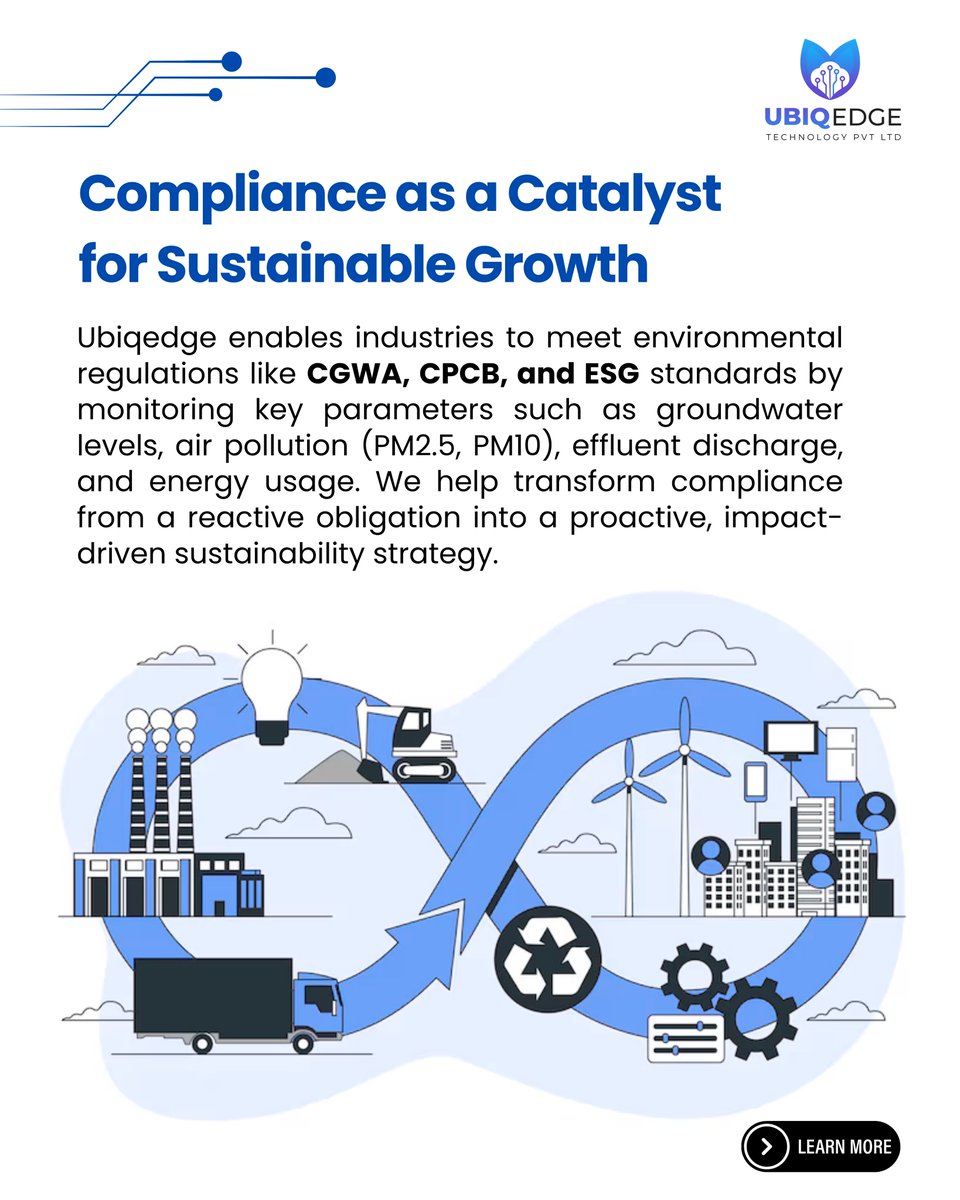 Ubiqedge's tweet photo. This #WorldEnvironmentDay, let’s move beyond awareness — into action.
At Ubiqedge, we make #sustainability measurable with real-time monitoring of water, air, energy &amp; compliance.
Monitor smarter. Act faster. Build responsibly. https://t.co/02OvJsQbqs
