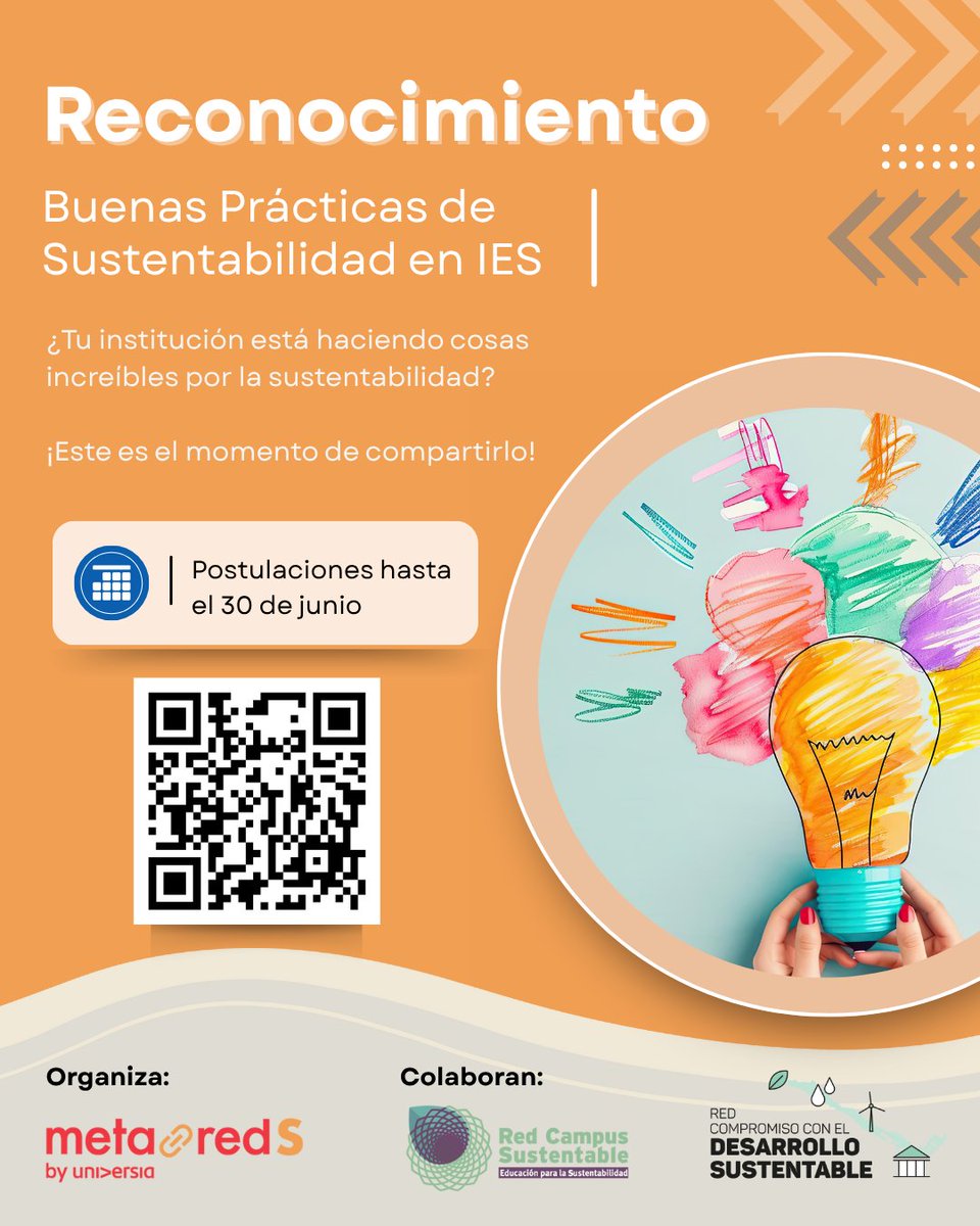 UniversiaChile's tweet image. 📢 ¡Llamado a IES! Participa en el reconocimiento a las Buenas Prácticas de Sustentabilidad organizado por MetaRed S Chile 🌍🏫

🗓 Postula hasta el 30/06
👉docs.google.com/forms/d/e/1FAI… 
#MetaRedS #SustentabilidadIES #UniversiaChile