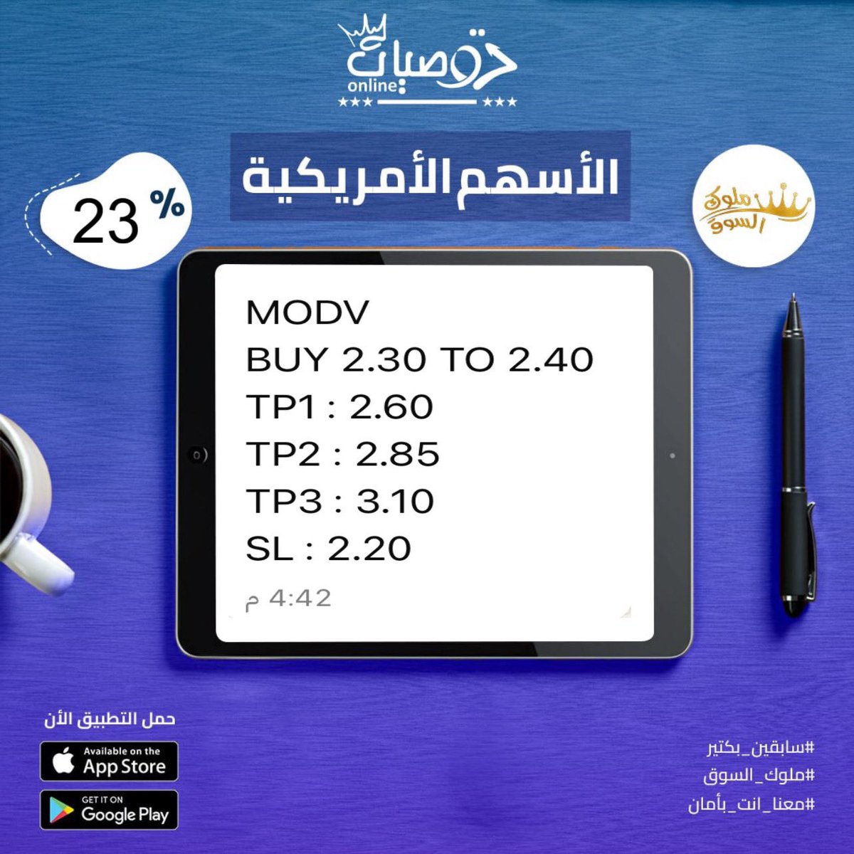 onlinetawsiat2's tweet image. #ملوك_السوق👑

صفقة #MODV حققنا الهدف التاني 2.85 بربح 23% ✨

صفقة #BMGL حققنا الهدف التاني 5.15 بربح 15% ✨

✅ تقدر تجرب خدماتنا الان مجانا فقط راسلنا ب ( توصيات) wa.me/201030103716

#السوق_الامريكي  #السوق_السعودي #سهم #تاسي #الأسهم_الأمريكية #عيد_الاضحى