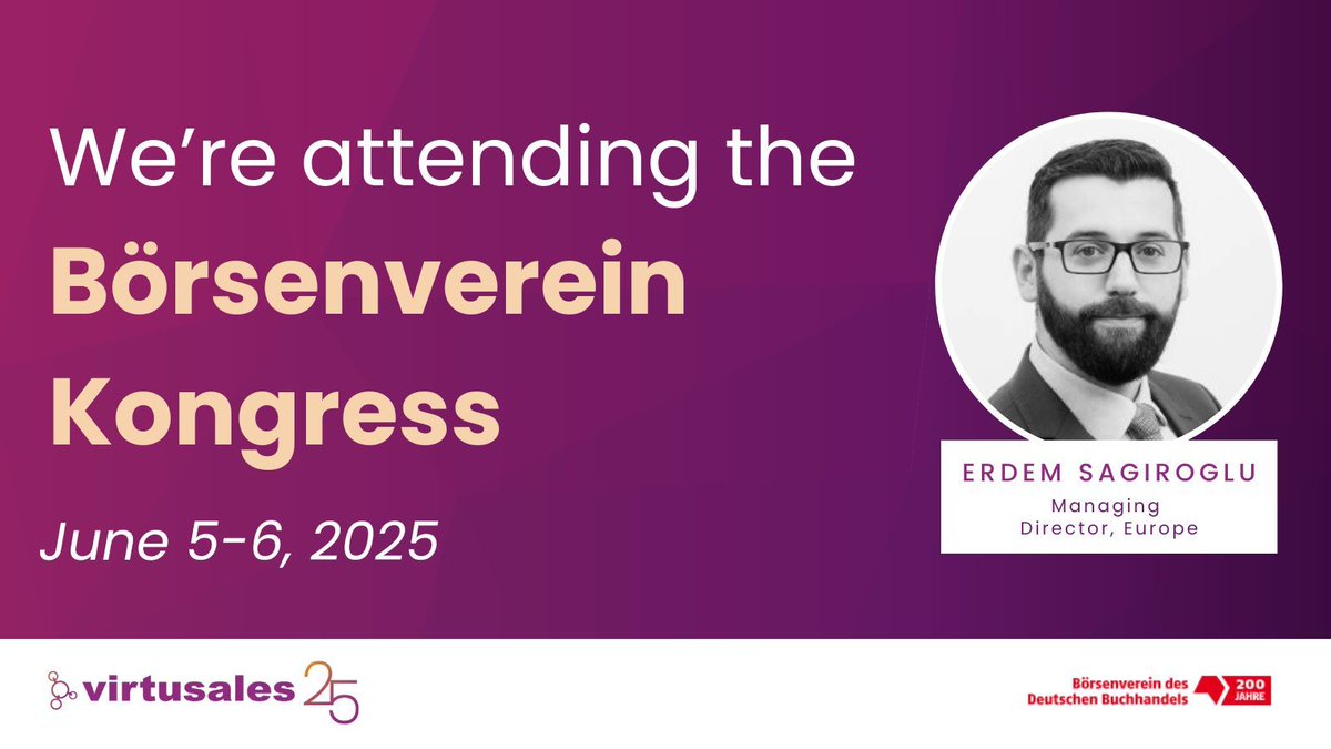 We’re excited to attend the 200th anniversary edition of the Börsenverein Kongress this week!

📍 5–6 June | Berlin

If you’ll be there, we’d love to chat about publishing tech, metadata management, and how we’re helping publishers streamline workflows.📚
virtusales.com/contact-us?utm…