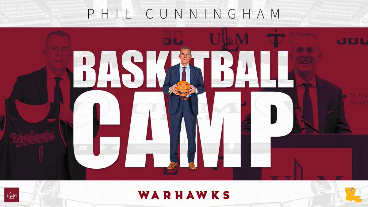 ULM_MBB's tweet image. Spend summer at Fant-Ewing Coliseum and join us for @philtcunningham's Basketball Camp!
June 23-26
Grades 1-4 | 8:30 a.m. - 12:00 p.m.
Grades 5-8 | 1:00 p.m. - 4:30 p.m.
More information and registration ⬇️
🏀: bit.ly/3SwsySy