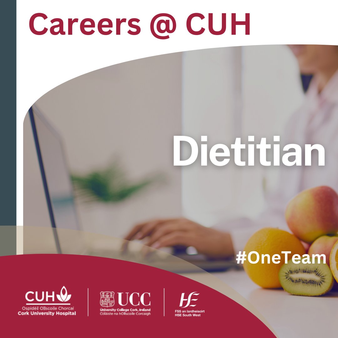 Cork University Hospitals (@cuh_cork) on Twitter photo Clinical Specialist Dietitian – Care of the Older Person
CUH is a national centre for hepatology and gastroenterology, with a large, multidisciplinary dietetic department and strong academic links.
Find out more: cuh.hse.ie/healthcare-pro…
#OneTeam #CUH
<a href="/HSESouthWest/">HSESouthWest</a> Clinical Specialist Dietitian – Care of the Older Person
CUH is a national centre for hepatology and gastroenterology, with a large, multidisciplinary dietetic department and strong academic links.
Find out more: cuh.hse.ie/healthcare-pro…
#OneTeam #CUH
<a href="/HSESouthWest/">HSESouthWest</a>