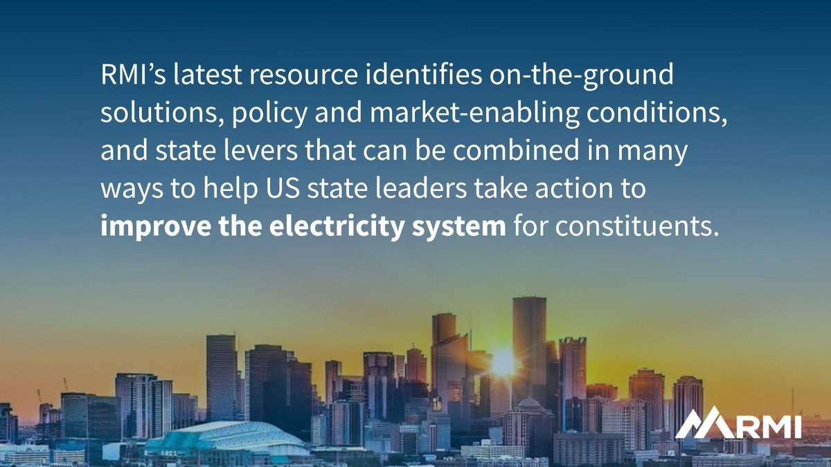 US state decision makers can use RMI’s Electricity Action Framework and Menu for States to create a tailored set of actions and pathways that promote a reliable, affordable, and clean electricity network for their constituents. bit.ly/3T95Yzu