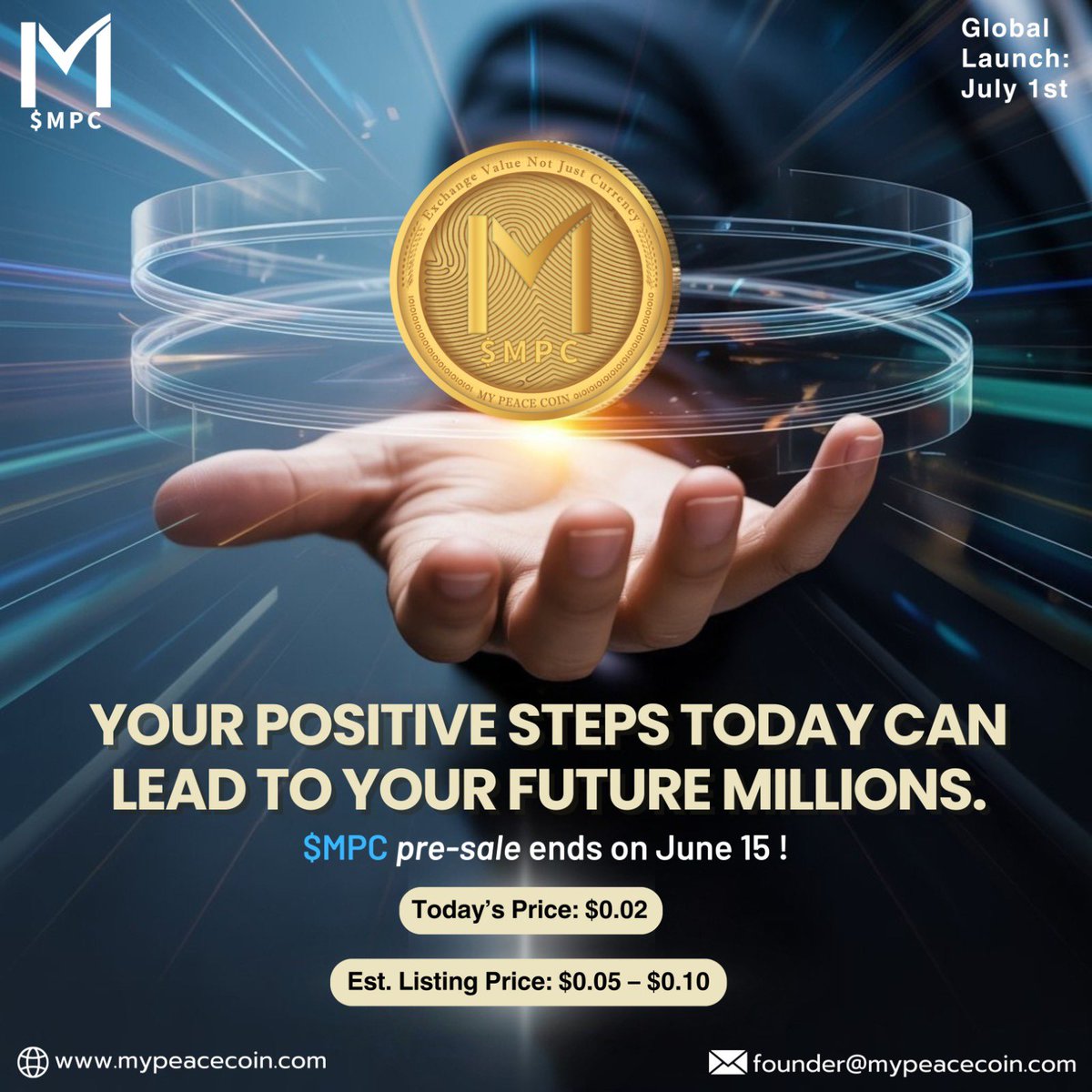 ✅️Why Invest in $MPC Now?

✅️Pre-Sale Price: $0.02

✅️Estimated Listing Price( Grand Launch 1st July) : $0.05 – $0.10

✅️Projected Q1 2026 Price: $1.20 – $2.50

✅️Secure your tokens early and maximize potential returns.

✅️Join the pre-sale: mypeacecoin.com
