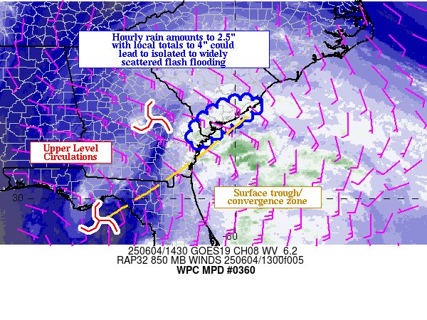 NWSWPC's tweet image. #WPC_MD 0360 affecting portions of coastal GA &amp;amp; SC, #scwx #gawx, wpc.ncep.noaa.gov/metwatch/metwa…