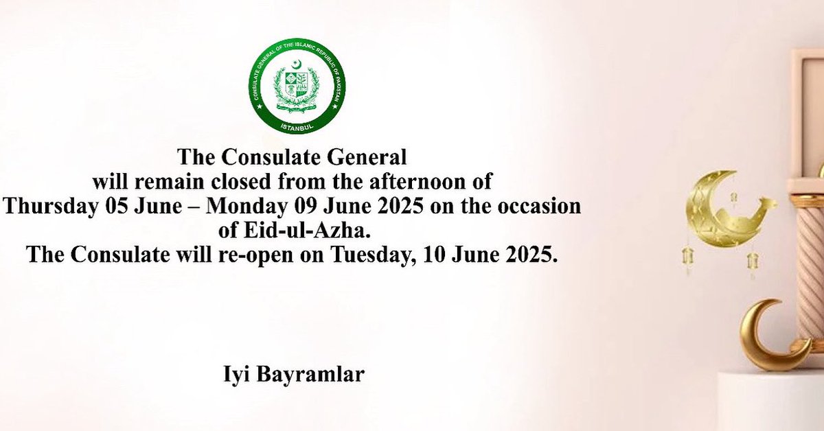 ❗️Eid Holiday Notice❗️