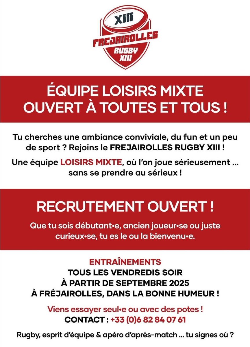 Catalan Media 🇨🇵 (@catalanmedia) on Twitter photo Filling in the gaps... great to see a brand new French Rugby League club being born.
Welcome to the family Frejairolles, located near <a href="/FFRXIII/">Fédération Française de Rugby XIII</a> champions Albi Tigers and adding another Treiziste territory to the Tarn region.
💙🤍❤️ Filling in the gaps... great to see a brand new French Rugby League club being born.
Welcome to the family Frejairolles, located near <a href="/FFRXIII/">Fédération Française de Rugby XIII</a> champions Albi Tigers and adding another Treiziste territory to the Tarn region.
💙🤍❤️