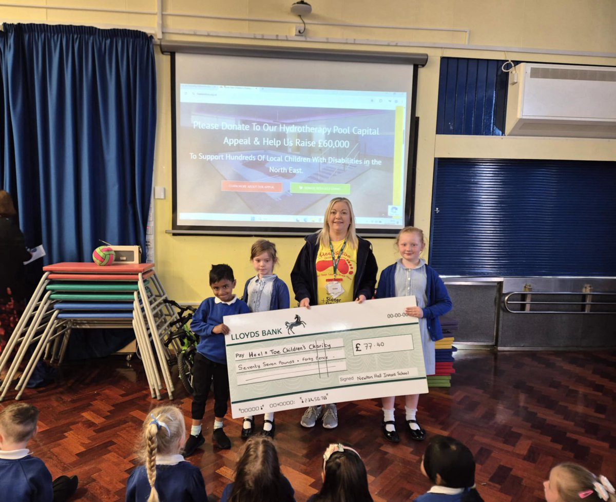Mandy Hammond (@mandyhammond1) on Twitter photo 🧦Huge thanks to Newton Hall Infant School Durham for raising £77.40 for <a href="/HeelToeCharity/">Heel & Toe Charity👣</a>👣with their Funny Feet Friday! 🦶🧦👣Funds will go towards our Hydrotherapy Pool Appeal 💦🏊Want to take part? Get in touch! 📞📩 heelandtoe.org.uk #TeamHT #HeelandToe #FunnyFeetFriday 🧦Huge thanks to Newton Hall Infant School Durham for raising £77.40 for <a href="/HeelToeCharity/">Heel & Toe Charity👣</a>👣with their Funny Feet Friday! 🦶🧦👣Funds will go towards our Hydrotherapy Pool Appeal 💦🏊Want to take part? Get in touch! 📞📩 heelandtoe.org.uk #TeamHT #HeelandToe #FunnyFeetFriday