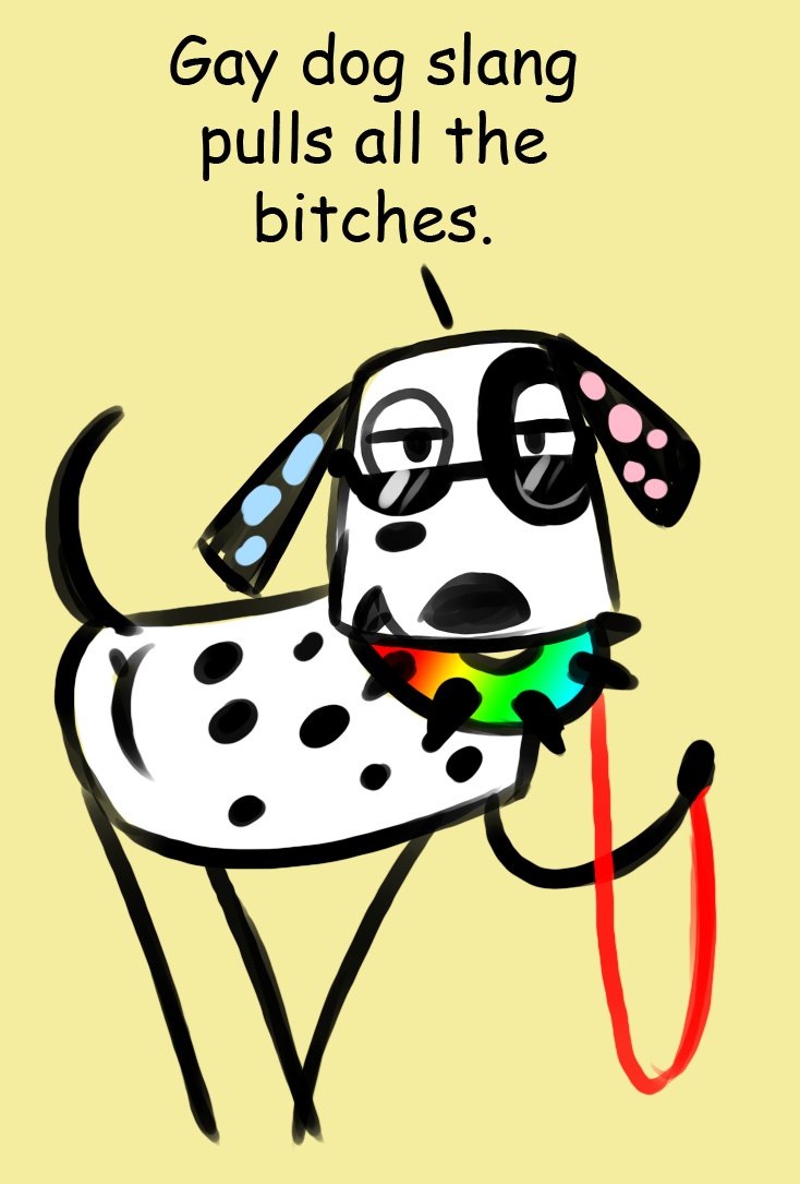"Gay dog slang."
