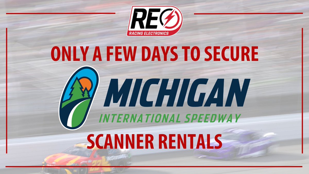 Racing Electronics (@reradioz) on Twitter photo π It's almost time to go racing at <a href="/MISpeedway/">Michigan International Speedway</a>!
Don't forget to secure your scanner and headphone rentals ONLINE!π§ No walk-ups will be available at the track!
π Rent before you go:
RacingElectronics.com/rentals
#REequipped | <a href="/MRNRadio/">Motor Racing Network</a> | #NASCARonPrime π It's almost time to go racing at <a href="/MISpeedway/">Michigan International Speedway</a>!
Don't forget to secure your scanner and headphone rentals ONLINE!π§ No walk-ups will be available at the track!
π Rent before you go:
RacingElectronics.com/rentals
#REequipped | <a href="/MRNRadio/">Motor Racing Network</a> | #NASCARonPrime