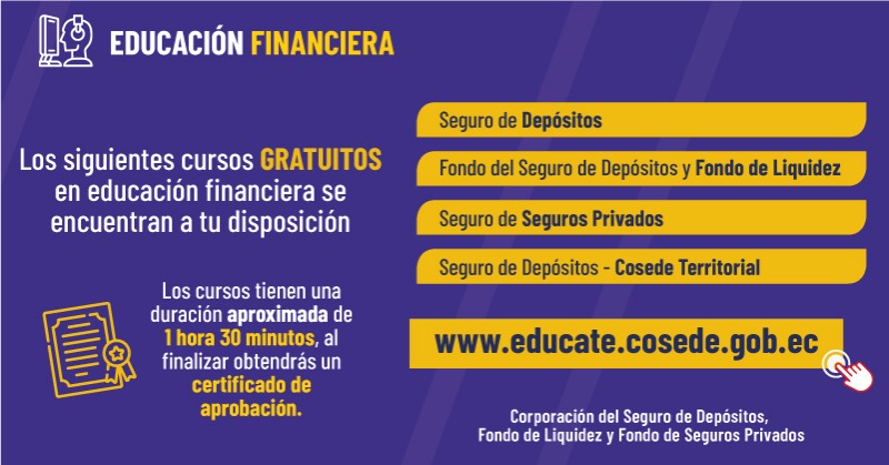 Aprende a manejar mejor tus finanzas con #COSEDE. Visita educate.cosede.gob.ec y conoce más sobre educación financiera.