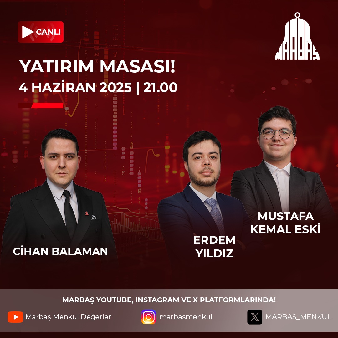 Cihan Balaman'ın (<a href="/cihan_balaman/">Cihan Balaman</a>) Moderatörlüğünde, Erdem Yıldız ve Mustafa Kemal Eski'nin Katılımı İle "Yatırım Masası" Yayınımız Bugün 21.00'de Marbaş Menkul Değerler YouTube Kanalında!

Kanalımıza Ulaşmak İçin Tıklayınız👇
youtube.com/live/XxycIEUjD…

#herzamanyanında