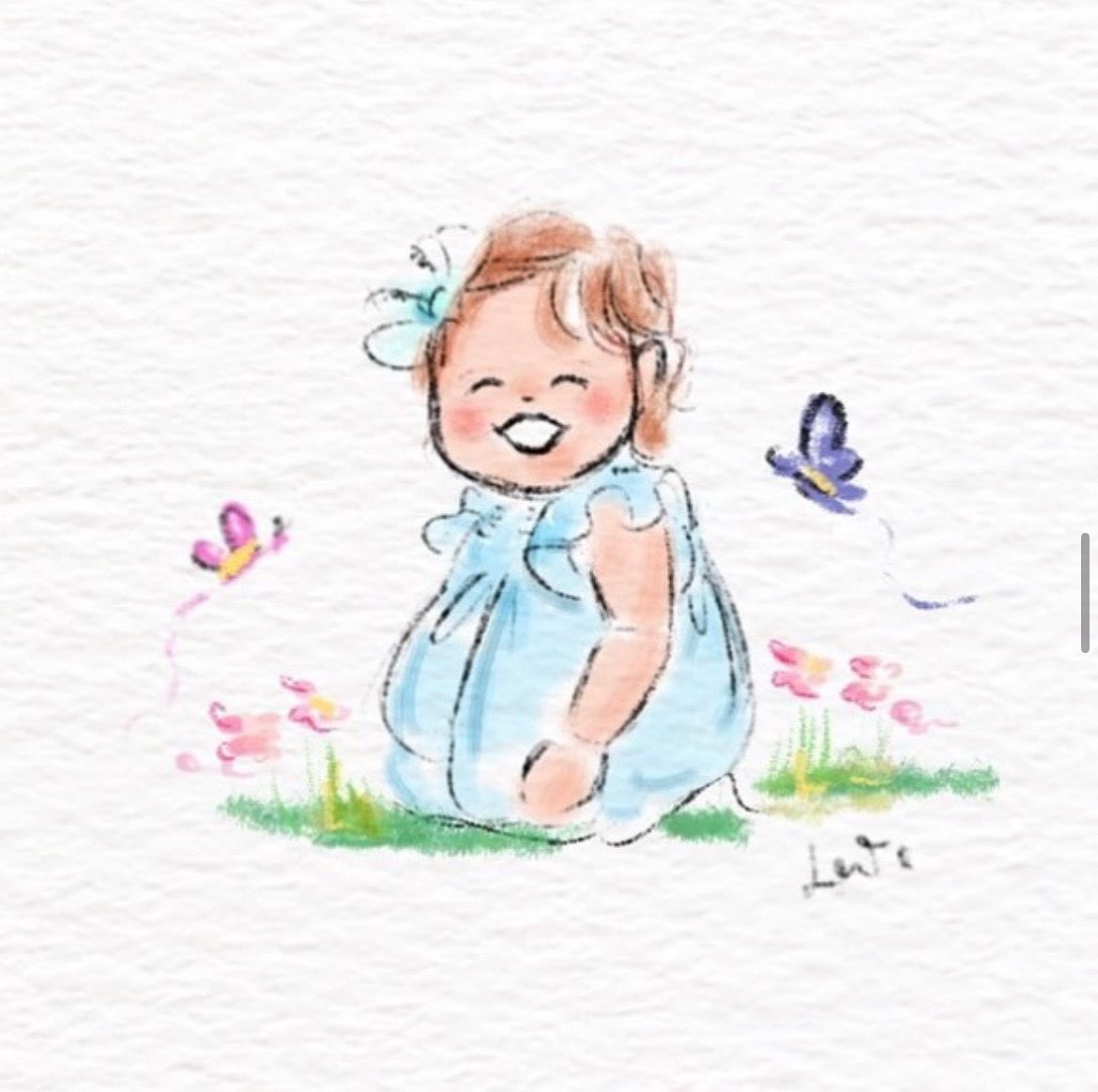 Lenillustration's tweet image. Happy birthday, Lilibet Diana