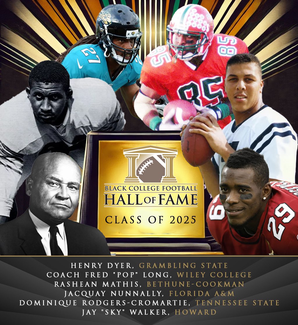 Troy Vincent, Sr. (@troyvincentsr) on Twitter photo The <a href="/BCFHOF/">BlackCollegeFootball</a> Class of 2025 will be inducted this Saturday!
More details about the event here: bit.ly/3SB6YfG
<a href="/drc_41/">DRC</a> <a href="/quay85/">Jacquay Nunnally</a> <a href="/MathisRashean27/">Rashean mathis</a> <a href="/JayWalkerSky/">Jay Walker</a> <a href="/wyche89/">Steve Wyche</a> The <a href="/BCFHOF/">BlackCollegeFootball</a> Class of 2025 will be inducted this Saturday!
More details about the event here: bit.ly/3SB6YfG
<a href="/drc_41/">DRC</a> <a href="/quay85/">Jacquay Nunnally</a> <a href="/MathisRashean27/">Rashean mathis</a> <a href="/JayWalkerSky/">Jay Walker</a> <a href="/wyche89/">Steve Wyche</a>