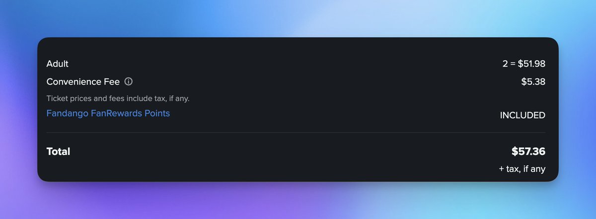 A few months ago, I received hundreds of replies calling me names because I said the cost of movies is too high, and that's why movie theaters are dying.

I just paid $57.36 to see Fantastic Four on opening night through <a href="/Fandango/">Fandango</a>. This, plus dinner before = $100+ for two people