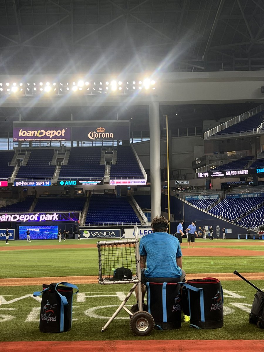 Third Baseman Connor Norby looking contemplative this morning before the Marlins’ final game of the series to the Rockies…

#Marlins #MLB