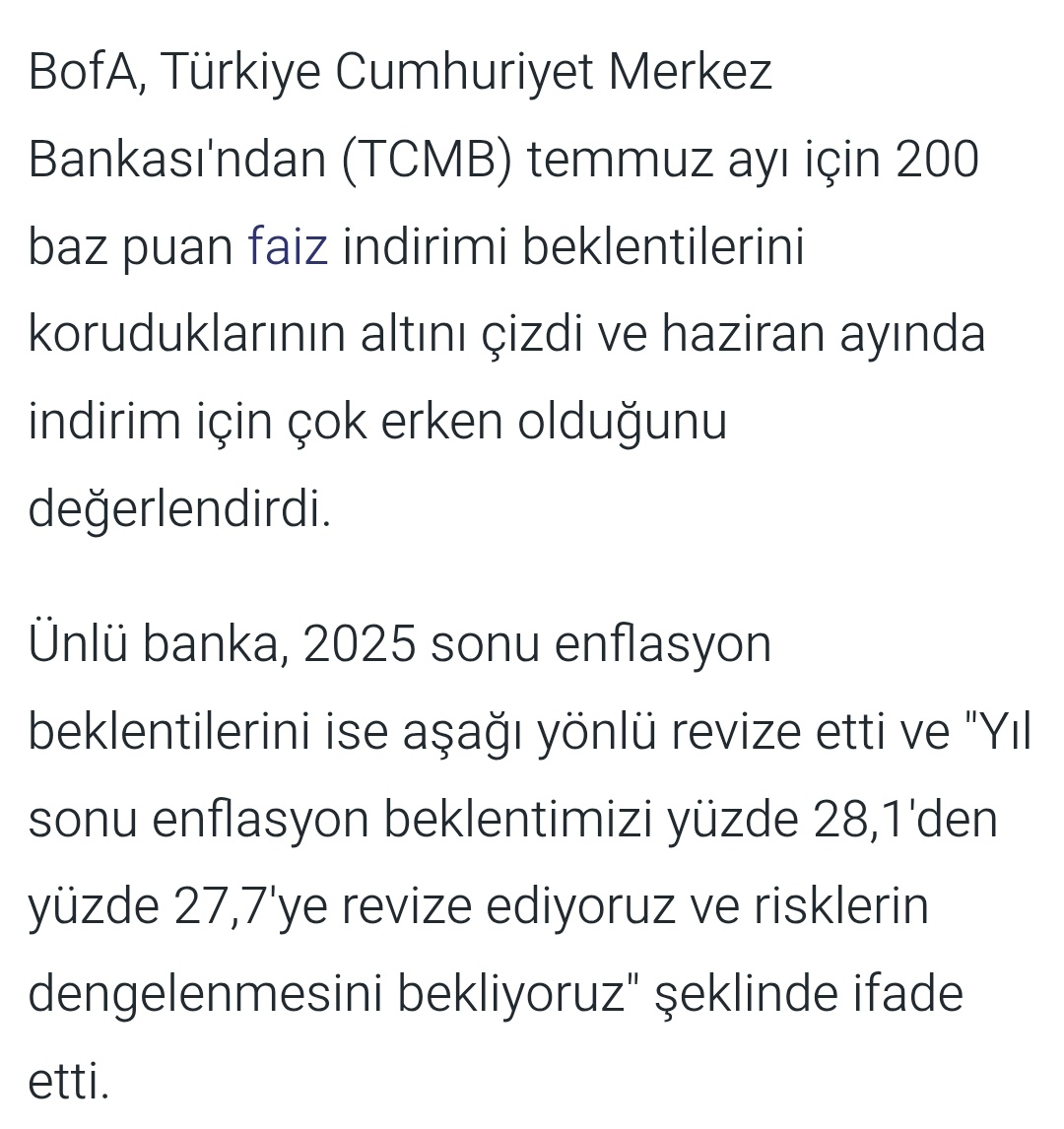 Bofa'nın alışa geçmesinin sebebi enflasyon beklentisi..