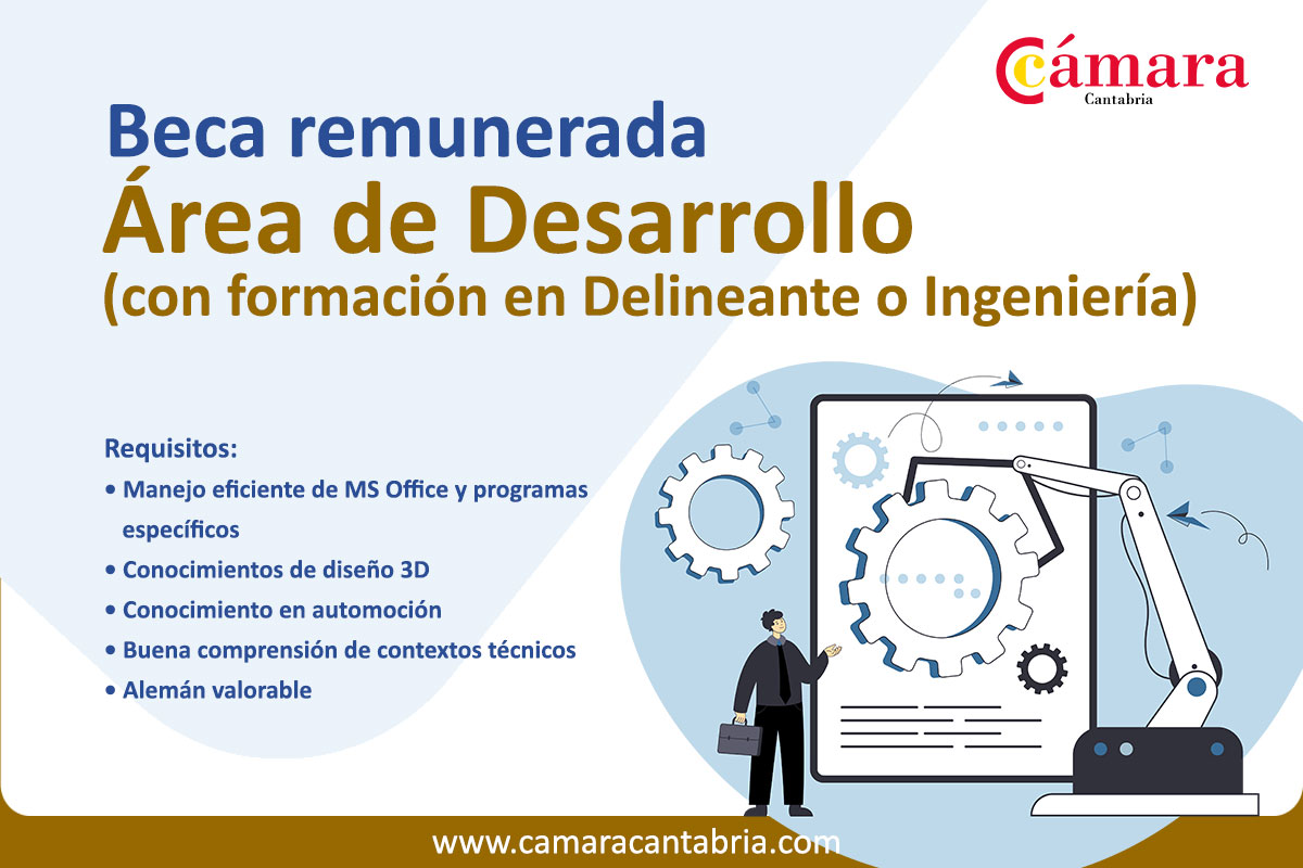 Cámara de Comercio de Cantabria (@camaracantabria) on Twitter photo 📣 Nueva #BECA remunerada en la Bolsa de Empleo de <a href="/CamaraCantabria/">Cámara de Comercio de Cantabria</a>
♻️ Área de Desarrollo para persona con formación como #Delineante o #Ingeniería
Toda la info e inscripciones ✍️ bit.ly/4kqjlrd
#CámaraCantabria #EmpleoCantabria #OfertaEmpleo 📣 Nueva #BECA remunerada en la Bolsa de Empleo de <a href="/CamaraCantabria/">Cámara de Comercio de Cantabria</a>
♻️ Área de Desarrollo para persona con formación como #Delineante o #Ingeniería
Toda la info e inscripciones ✍️ bit.ly/4kqjlrd
#CámaraCantabria #EmpleoCantabria #OfertaEmpleo