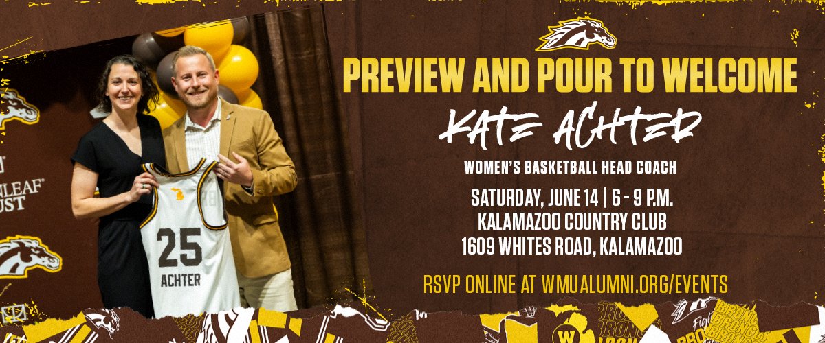 WMU Women's BBall (@wmu_wbb) on Twitter photo Join <a href="/CoachAchter/">Kate Achter</a> and her staff for a Preview and Pour on Saturday, June 14!
Details: events.blackthorn.io/en/1I1VGoT7/g/… Join <a href="/CoachAchter/">Kate Achter</a> and her staff for a Preview and Pour on Saturday, June 14!
Details: events.blackthorn.io/en/1I1VGoT7/g/…