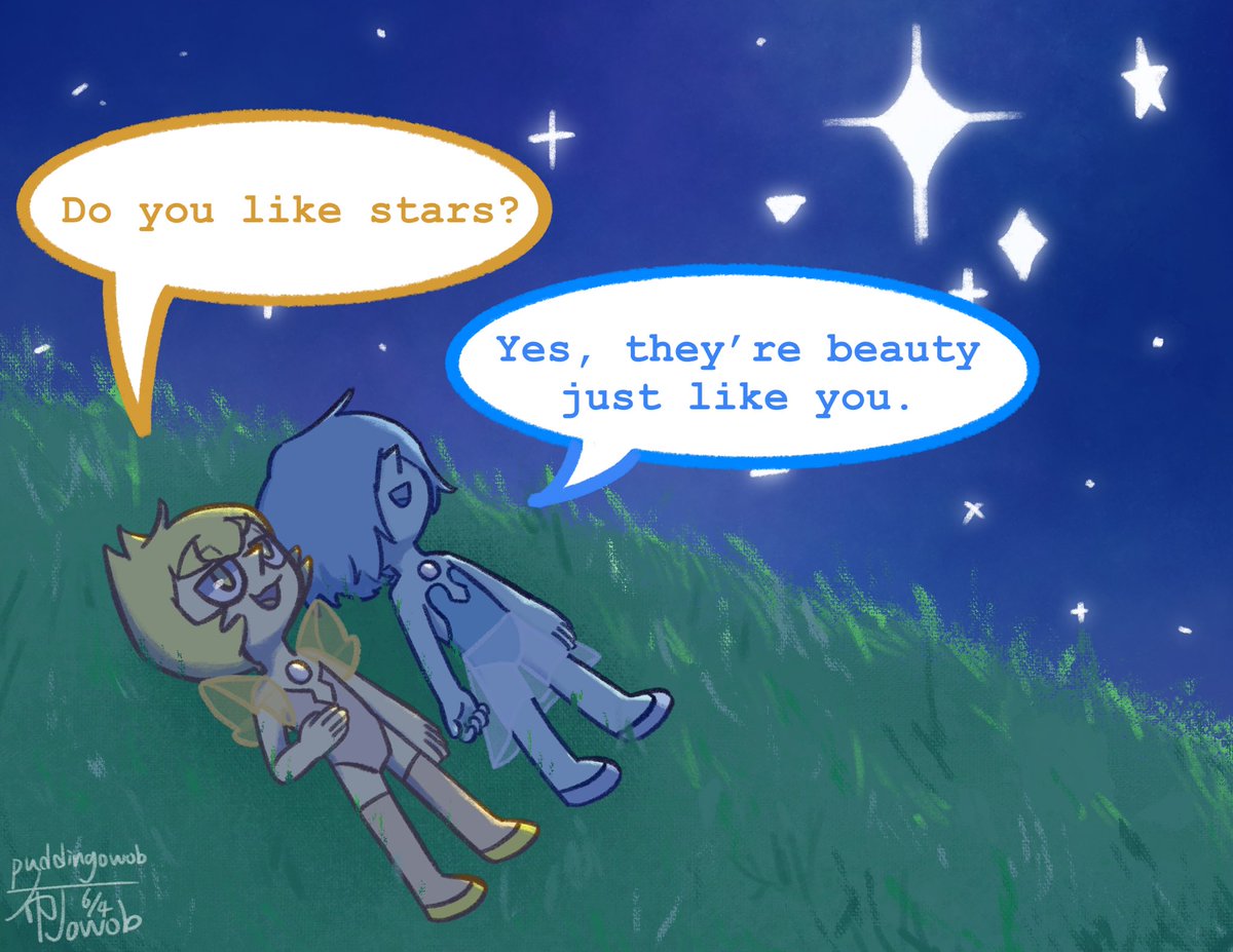 Puddingowob's tweet photo. 《Do you like stars?》 [1～4/7]
#StevenUniverse #stevenuniversefanart #bellowpearl #bluepearl #yellowpearl #SU https://t.co/O2nQJd1H1q
