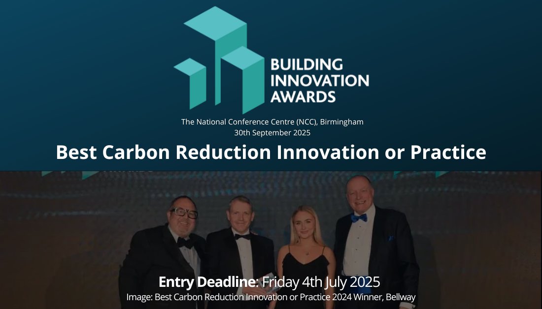 Building Innovation Awards (@buildinawards) on Twitter photo The #BuildingInnovationAwards 2025 are here to recognise those making a real impact in the fight against climate change.
Enter now and share how you're shaping a more sustainable future for construction: buildinginnovationawards.co.uk/best-carbon-re…
#ukconstruction #construction #netzero The #BuildingInnovationAwards 2025 are here to recognise those making a real impact in the fight against climate change.
Enter now and share how you're shaping a more sustainable future for construction: buildinginnovationawards.co.uk/best-carbon-re…
#ukconstruction #construction #netzero