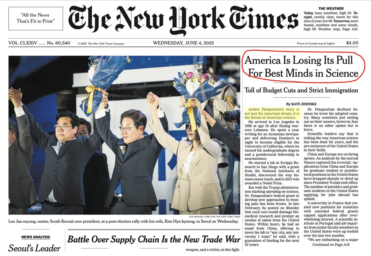 Eric Topol (@erictopol) on Twitter photo .<a href="/ardemp/">Ardem Patapoutian</a>, my colleagues and friend <a href="/scrippsresearch/">Scripps Research</a>, and Nobel Laureate, on the front page of NYT today .<a href="/ardemp/">Ardem Patapoutian</a>, my colleagues and friend <a href="/scrippsresearch/">Scripps Research</a>, and Nobel Laureate, on the front page of NYT today