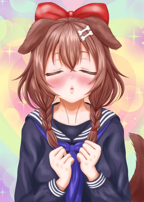 念願のころねちゃんとチュウできて幸せEND チュウリップ(再掲) #できたてころね #生神もんざえもん