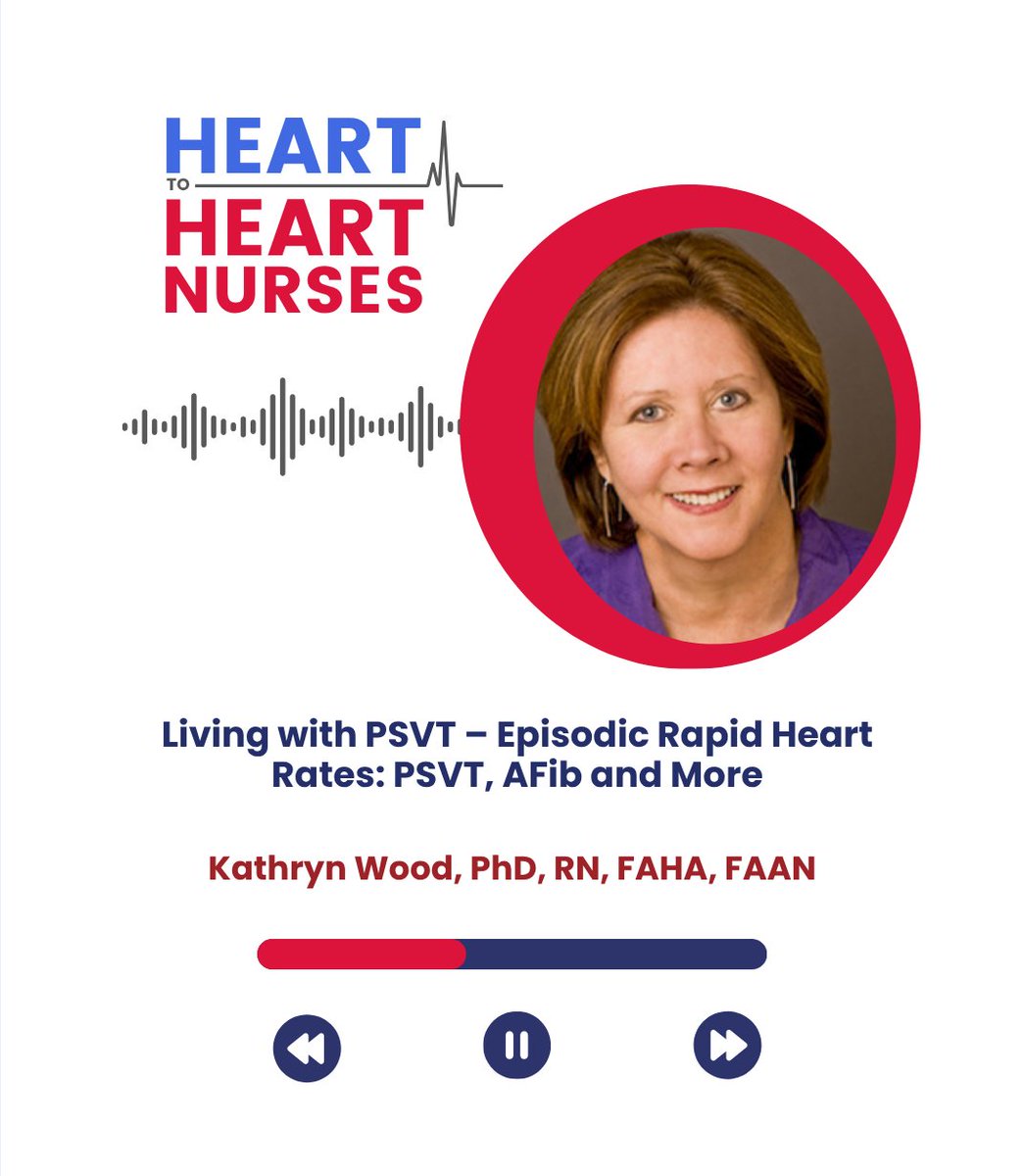 HeartNurses's tweet image. It’s #SVTAwarenessDay — the perfect time to spotlight conditions like paroxysmal supraventricular tachycardia.
Tune into this episode as Dr. Kathryn Wood dives into the pathophysiology, symptoms, and disparities in diagnosing and treating #PSVT. bit.ly/46PCGdI