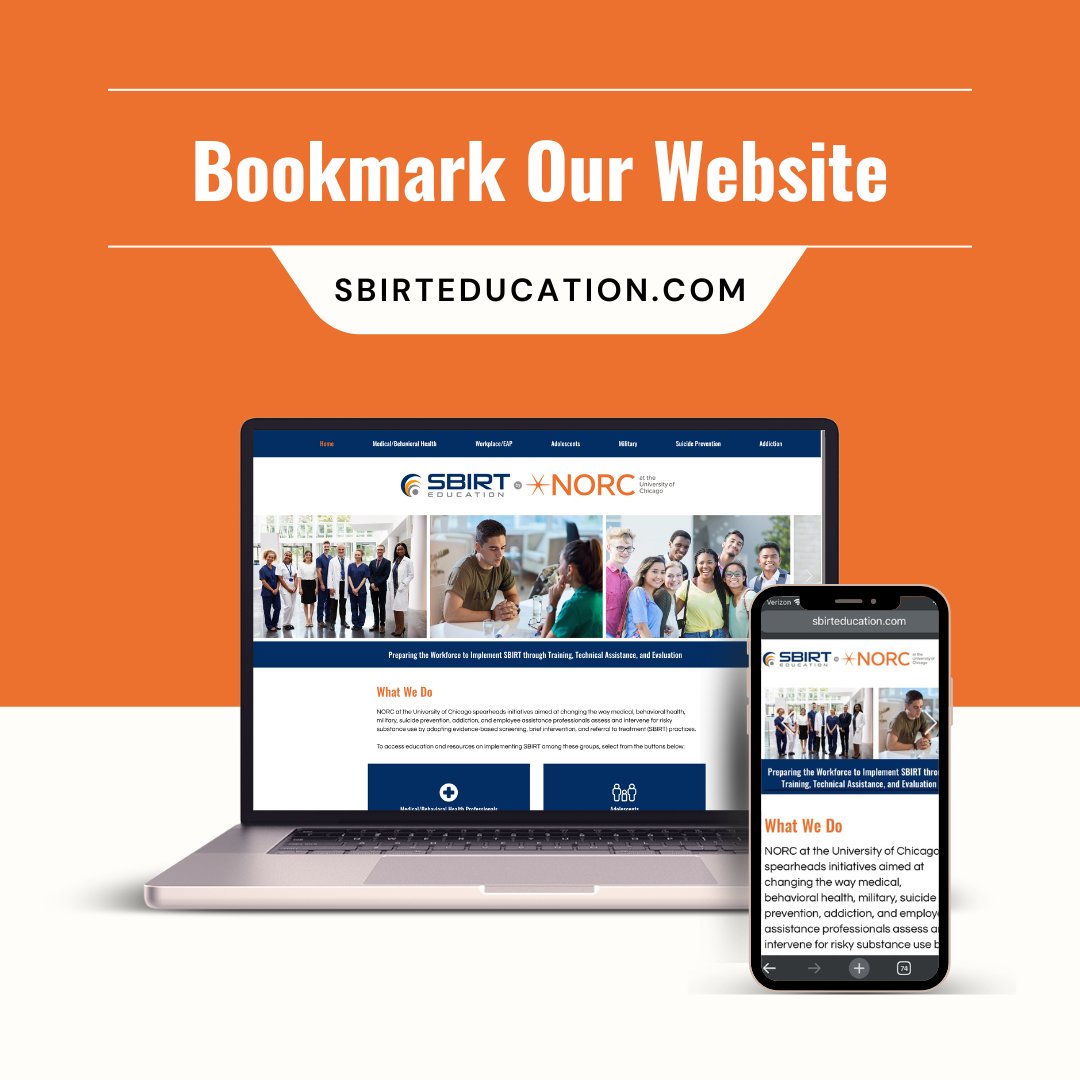 .<a href="/NORCSBIRT/">SBIRT Education by NORC</a> spearheads initiatives aimed at changing the way medical, behav health, military, suicide prevention, addiction &amp; EAPs assess and intervene for risky substance use by adopting evidence-based screening, brief intervention, and referral to treatment (#SBIRT) practices.