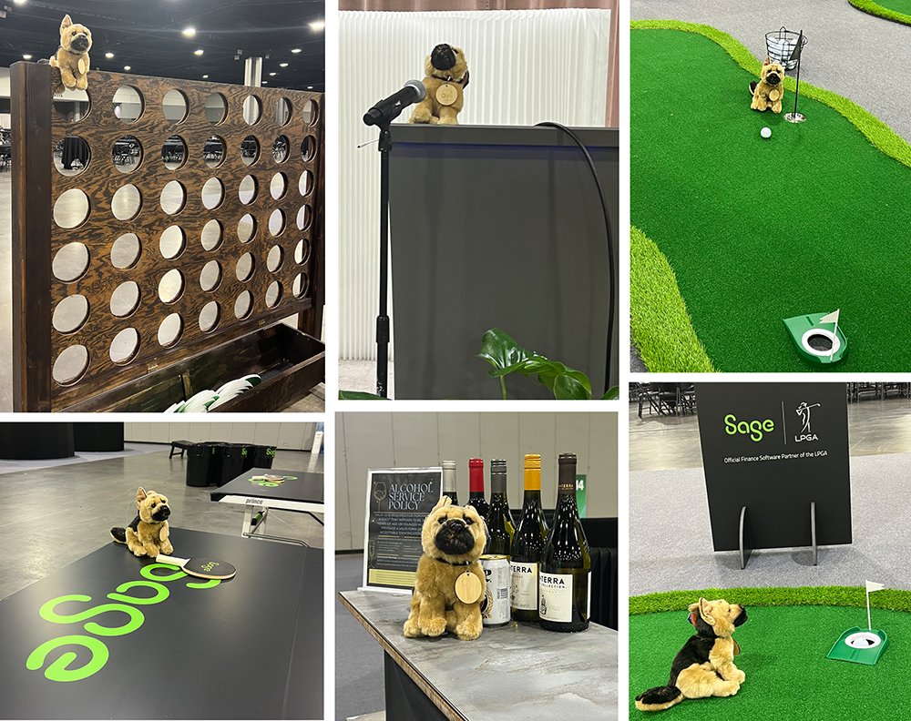 Credit Hound has flown a long way to Atlanta this week for the Sage Future event. He's finding time to have some fun in between sessions it seems!  See Chris, Ross and Credit Hound at booth 92! #TableTennis #ConnectFour #Golf 🤣