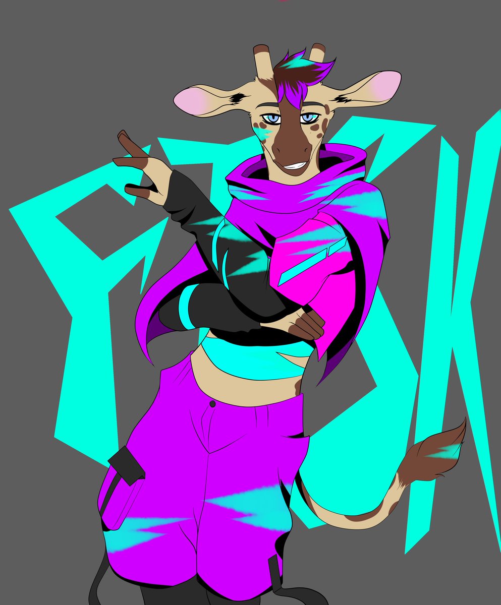 🦒🩵 Fisk 🩵🦒 
Commission for <a href="/SpadesKitty/">Spades</a>