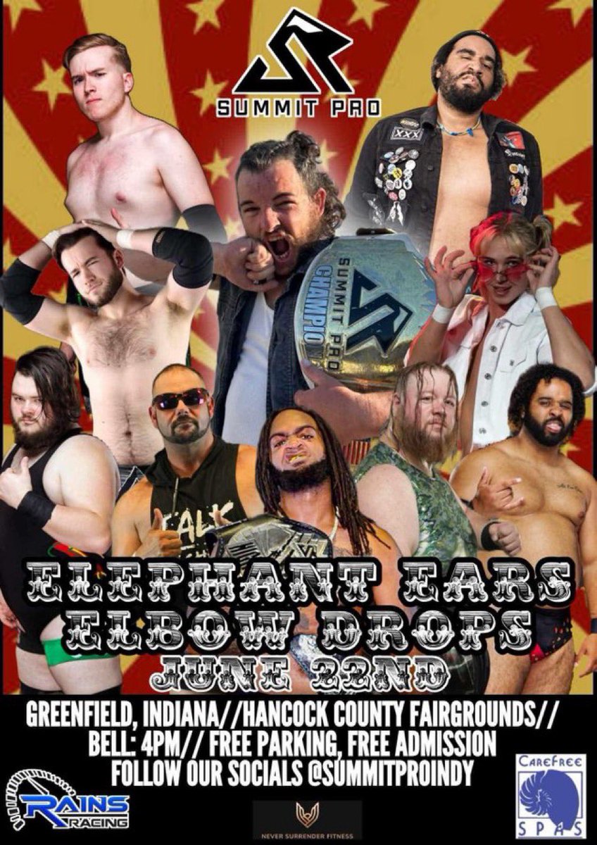 Check out your new <a href="/SummitProIndy/">SUMMIT Pro</a> Champion <a href="/KAVRON_KANYON/">KAVRON KANYON</a> at Elephant Ears &amp; Elbow Drops aka my contractually obligated fair event. <a href="/ChaseHollidayX/">Chase Holliday</a> will also be there.