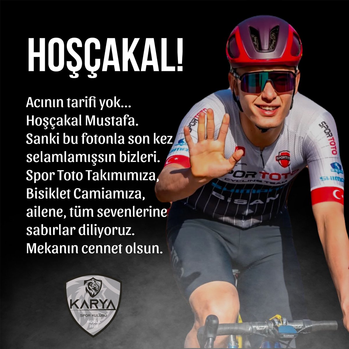 İlker Cömert (@llkercomert) on Twitter photo Hoşçakal çocuk!!
İran’da ki yarışta kaza geçiren <a href="/sportotosk/">SPOR TOTO SPOR KULÜBÜ</a> sporcusu Mustafa’mız hayata tutunamadı.
Mekanı cennet olsun. Geride kalanlara sabırlar diliyorum…
Çok zor çookkk.. Hoşçakal çocuk!!
İran’da ki yarışta kaza geçiren <a href="/sportotosk/">SPOR TOTO SPOR KULÜBÜ</a> sporcusu Mustafa’mız hayata tutunamadı.
Mekanı cennet olsun. Geride kalanlara sabırlar diliyorum…
Çok zor çookkk..