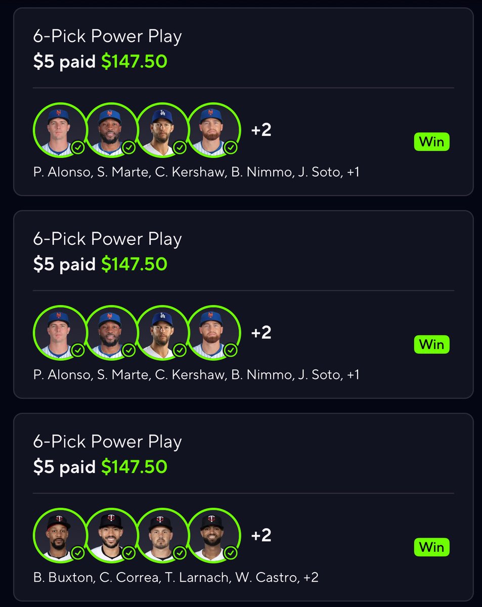 Small unit bettors are going crazy (THREE 29.5x wins)🤑

$15 ➡️ $442.5 🚀

Send me a DM if you want today's MLB bets📲