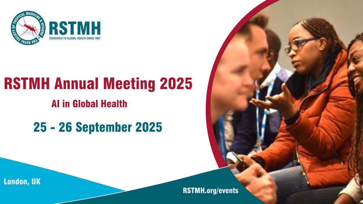 Join us at our Annual Meeting, taking place in September.

Delegates will have access to abstract presentations, networking sessions, and plenary talks as part of a two-day programme on AI in Global Health.

rstmh.org/civicrm/mailin…