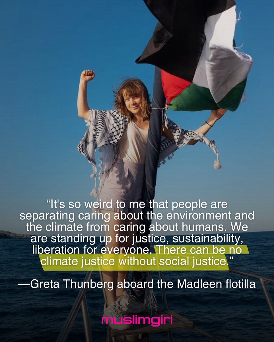 When one young woman has more courage than the majority of world leaders. 🌍☮️

Greta Thunberg aboard the Madleen freedom flotilla to Gaza: