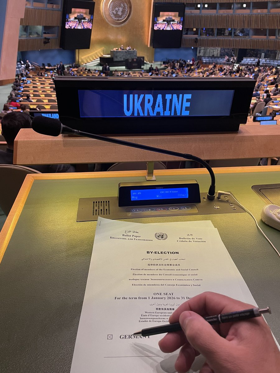 MelnykAndrij's tweet image. Die 🇺🇦Ukrainer unterstützen 🇩🇪Deutschland für einen Sitz im ECOSOC🗳️Herzlichen Glückwunsch liebe deutsche Freunde zum Wahlsieg👏