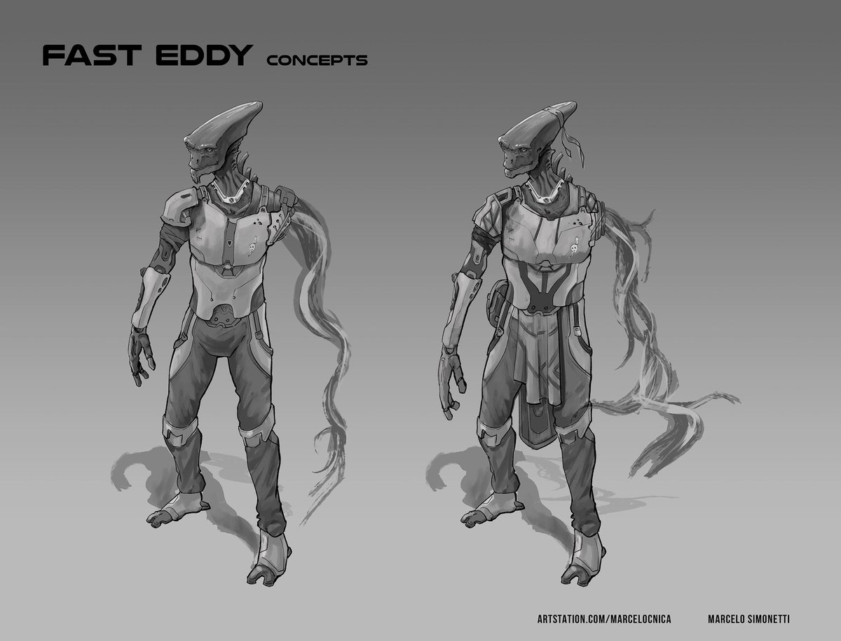 marcelo_cinica's tweet photo. Hey everyone!
Over the next few days, I’ll be sharing concept art &amp; character designs for a tabletop game by Steve Kennedy. Today’s highlight: FAST EDDY! This character’s all about speed and agility—plus he’s got a spectral arm he wields like a whip! #ConceptArt #CharacterDesign https://t.co/B90vtmtc9a