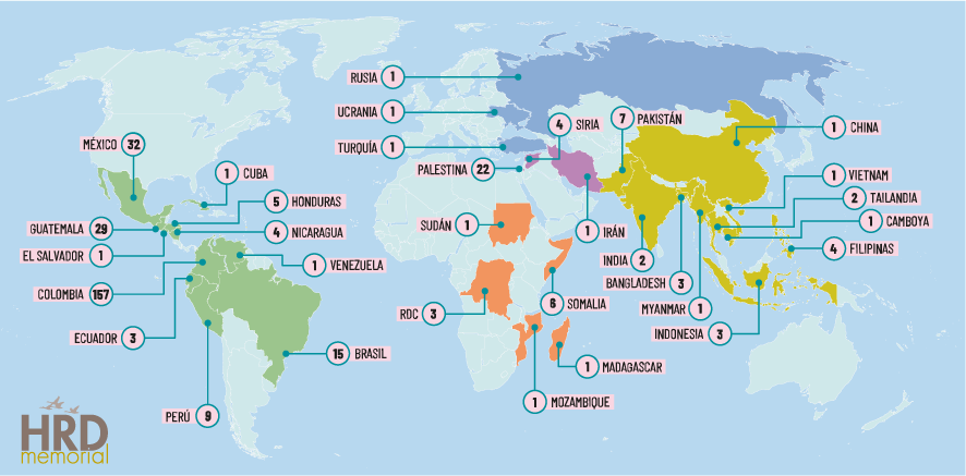 HRD_Memorial's tweet image. 324 personas fueron asesinadas en 2024 en 32 países como represalia por su labor de defensa de los derechos humanos.
Consulta los datos de asesinatos #HRDMemorial24 en el Análisis Global: @FrontLineHRD acortar.link/FVlipF