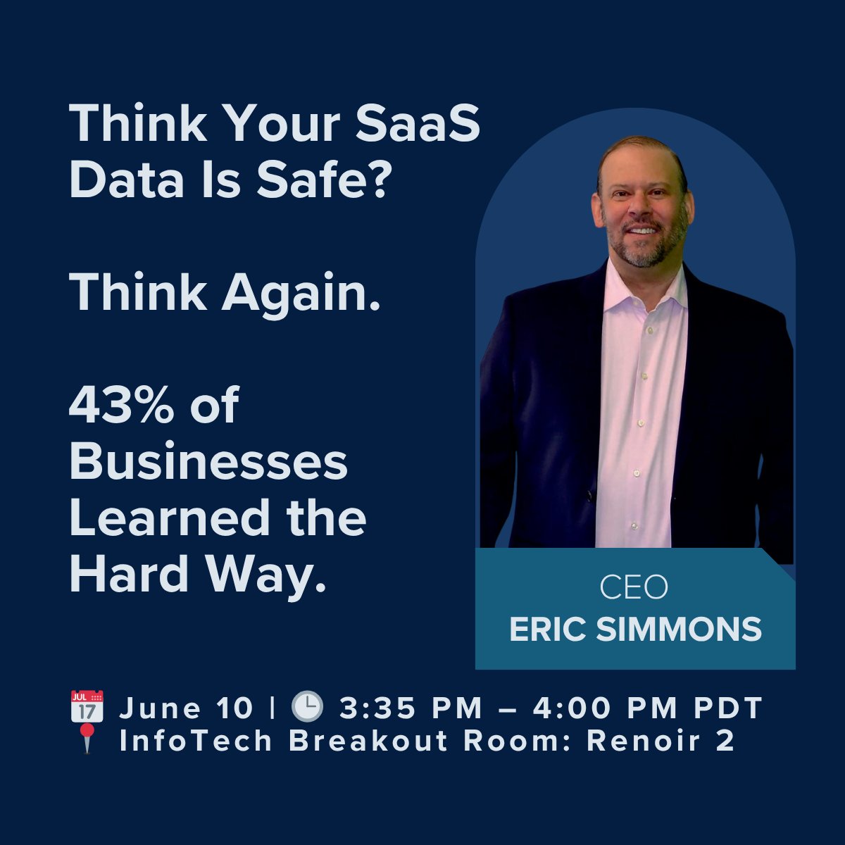 Asigra's tweet image. Happening next week at InfoTech LIVE! 

Join Eric Simmons, CEO of Asigra SaaSAssure, for a powerful 25-minute session that every IT leader should hear.

📅 June 10 | 🕒 3:35 PM – 4:00 PM PDT
📍 Breakout Room: Renoir 2

#InfoTech2025 #CyberSecurity #SaaSData #ITLeadership