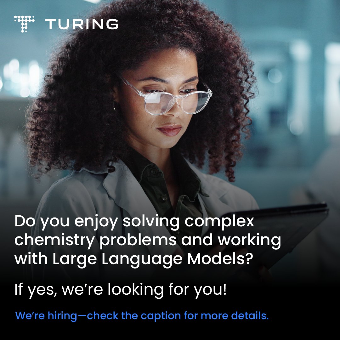 We are seeking candidates with strong chemistry knowledge and problem-solving abilities.  If working with LLMs excites you, we want you on our team!

📩 Apply here: bit.ly/4dIGNgT