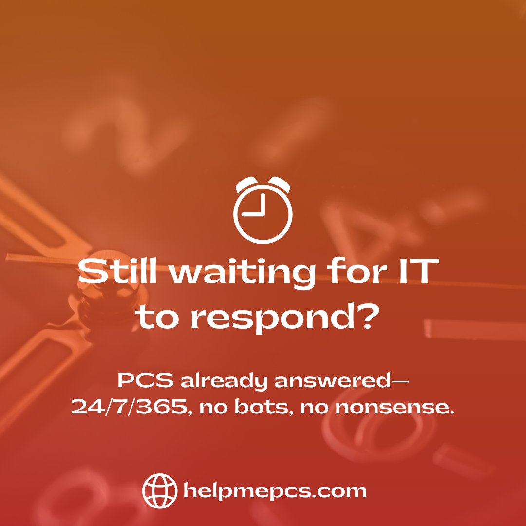 ⏱️ 30 seconds feels like forever when IT is down.
PCS answers fast—24/7/365, real humans, no bots.

👉 Free Network Assessment: hubs.ly/Q03qFJKz0

#helpmepcs #ITsupport #fastIT #helpdesk #managedservices
