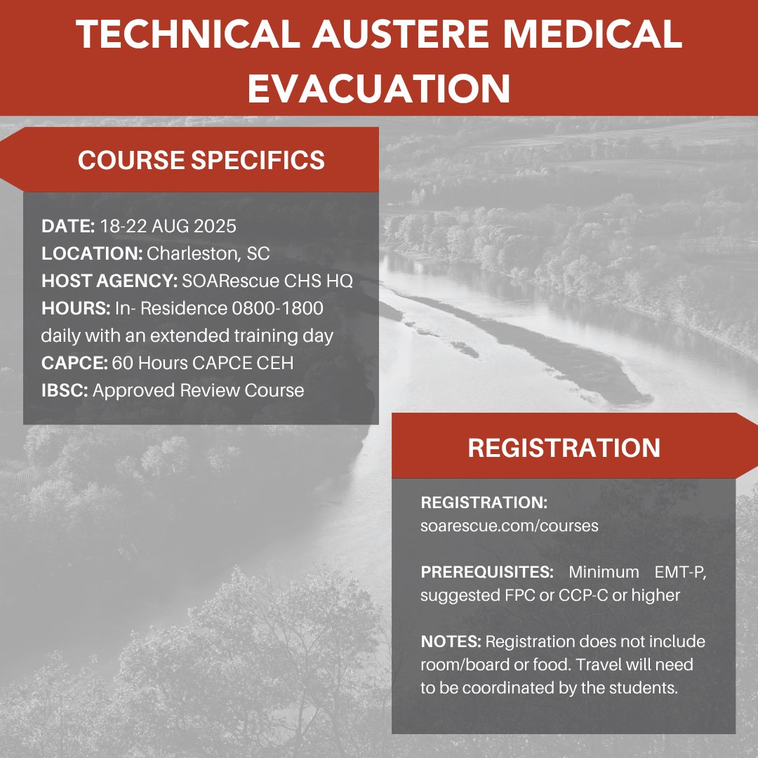 Covering everything from on-scene patient management to scene evacuations - our Technical Austere Medical Evacuation (TAME) course is designed to challenge even the most dialed in emergency medical providers.